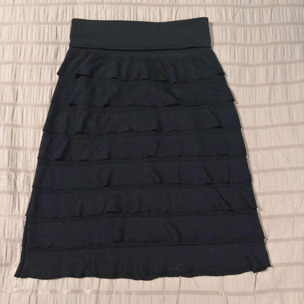Max Studio Black Tiered Pencil Skirt